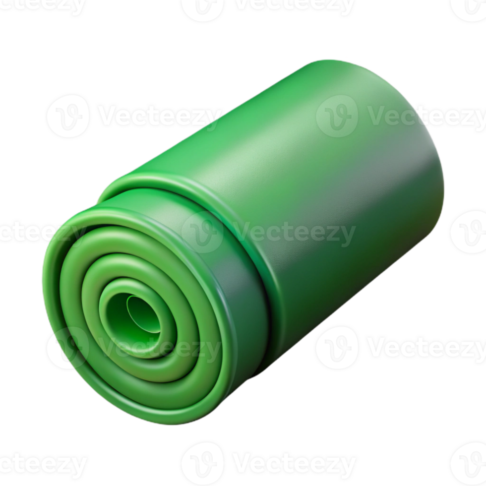 serene traditional Exercise Mat Green Rolled Up Isolated Element high quality png