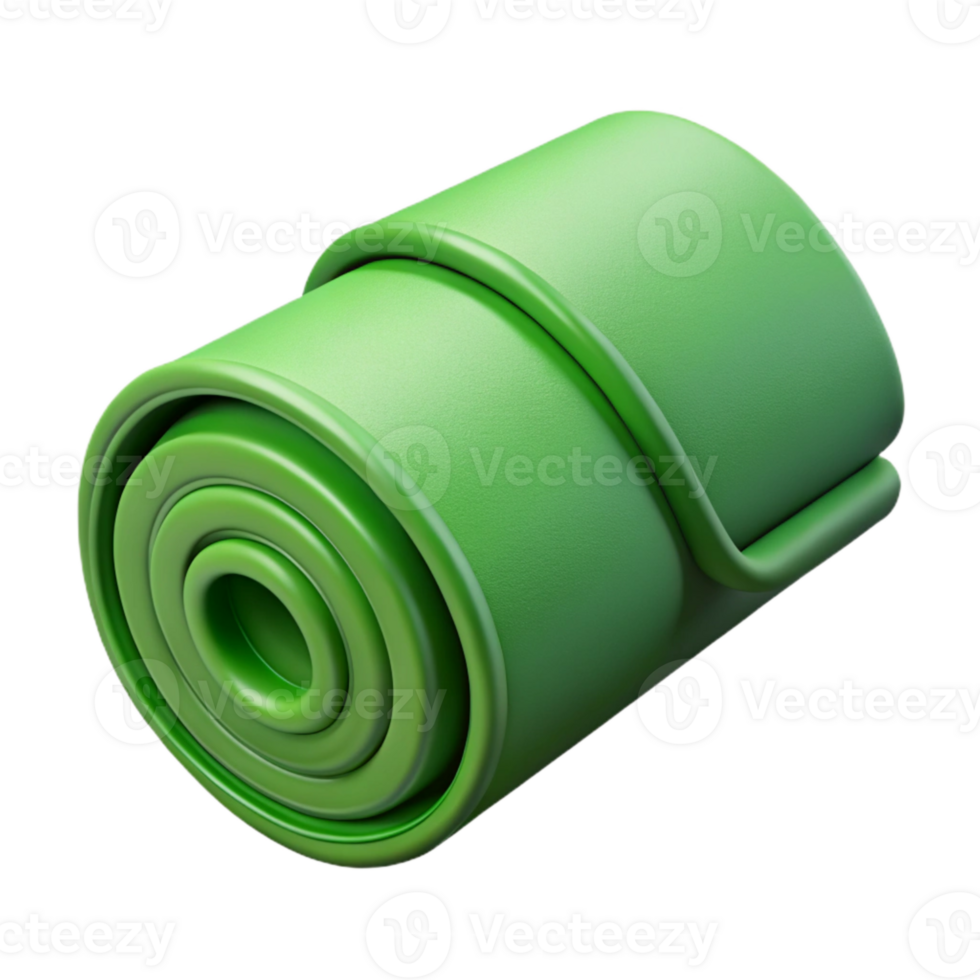 impressive creative Exercise Mat Green Rolled Up Isolated Element 4K png