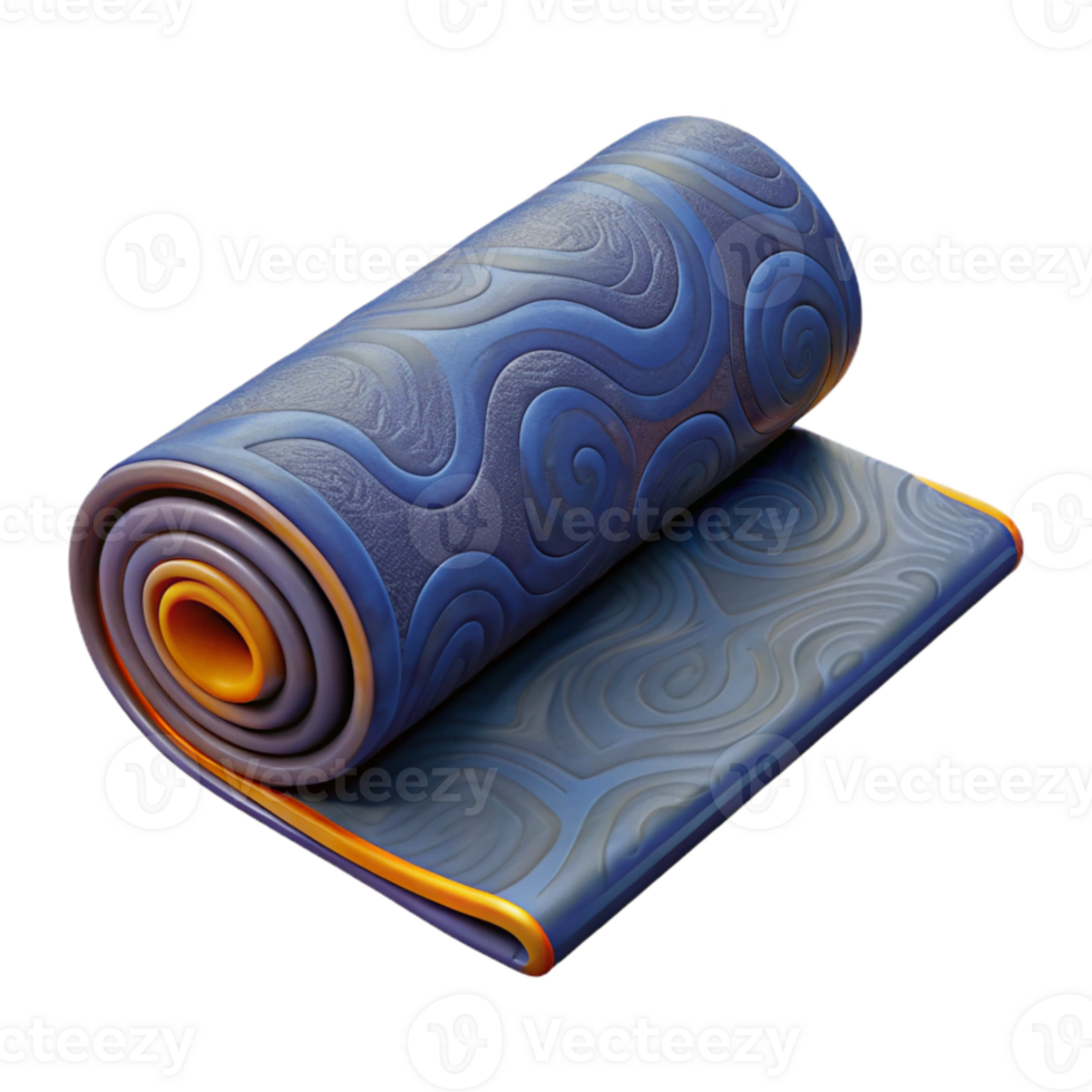 vibrant vintage Exercise Mat Rolled Up Isolated Element professional png