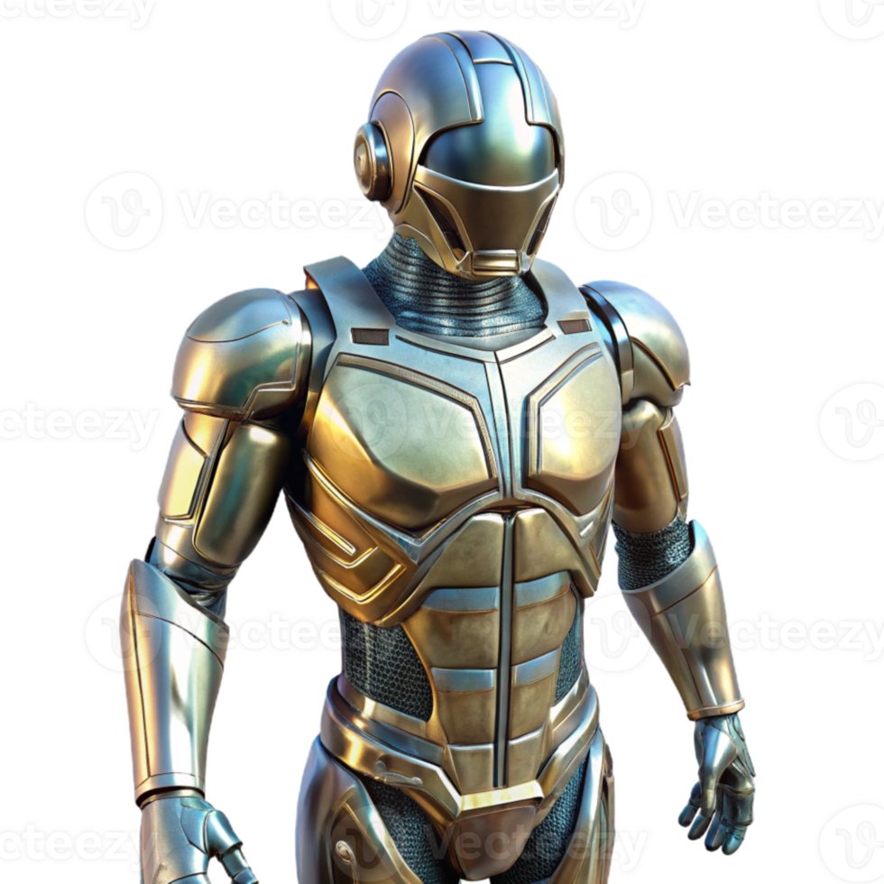 elegant creative Exoskeleton Suit with Metallic Frame Isolated Transparent Background professional png