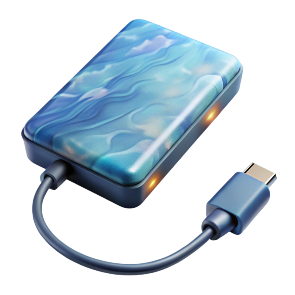 elegant abstract External Hard Drive with Usb Cable Transparent authentic png