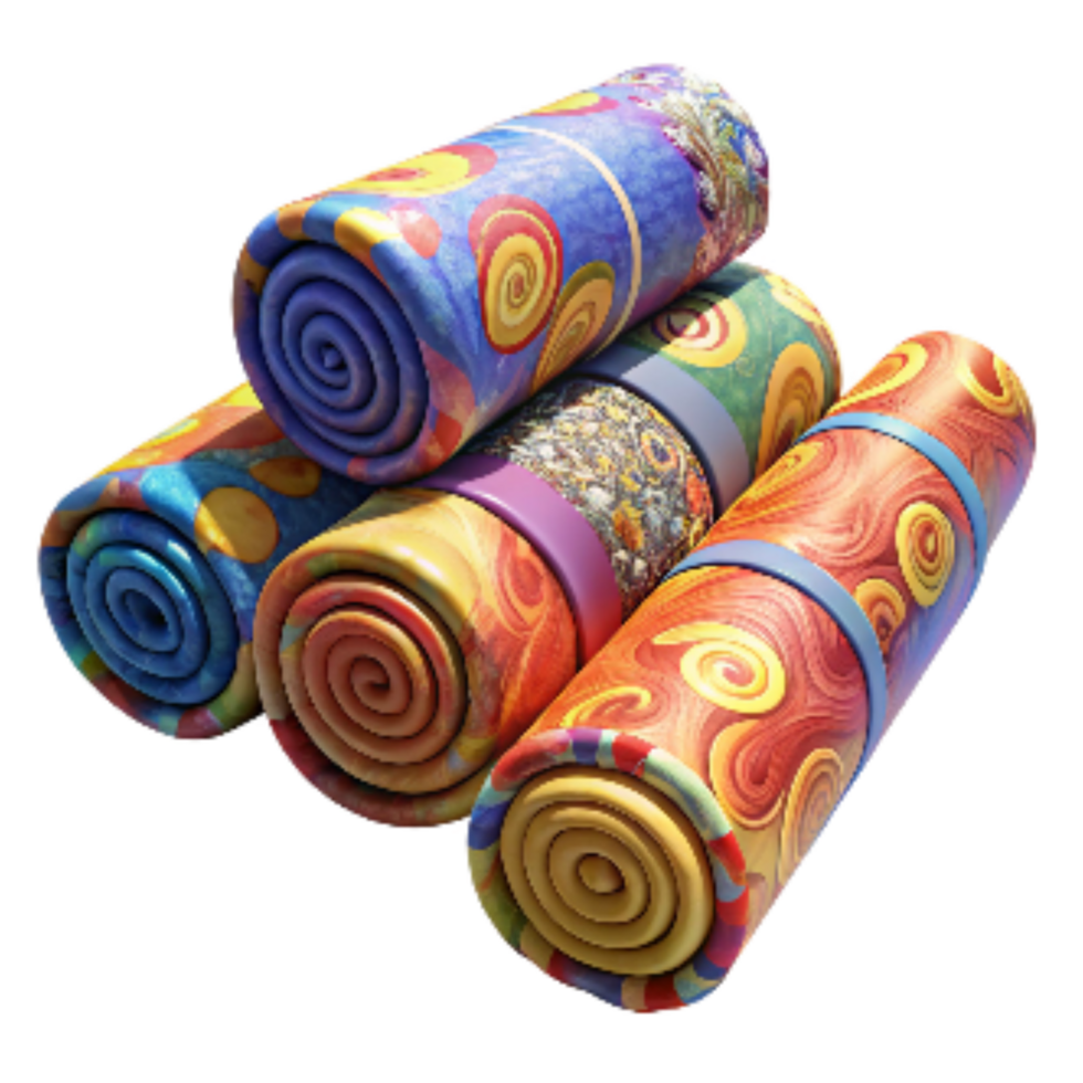 wonderful classic Fabric Rolls Colorful Patterns Transparent Background professional png