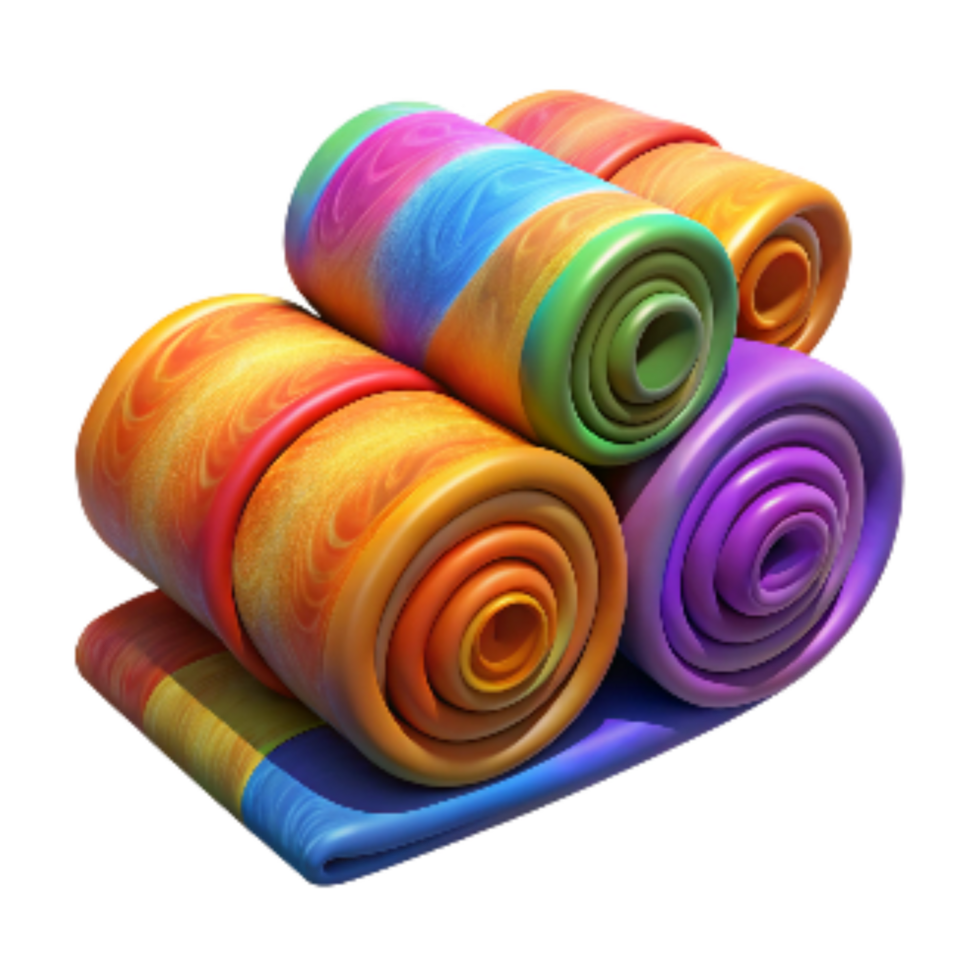 stunning rustic Fabric Rolls Colorful Patterns Transparent Background authentic png