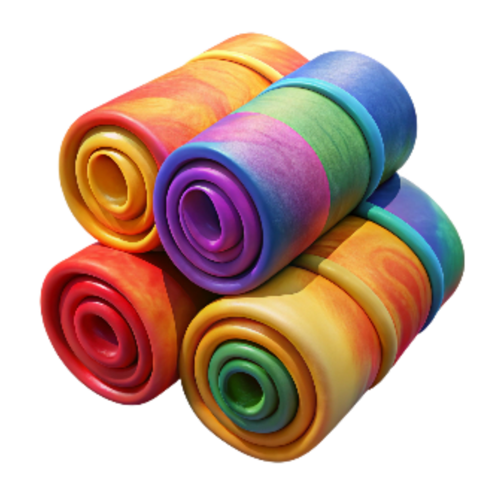 magnificent classic Fabric Rolls Colorful Patterns Transparent Background 4K png