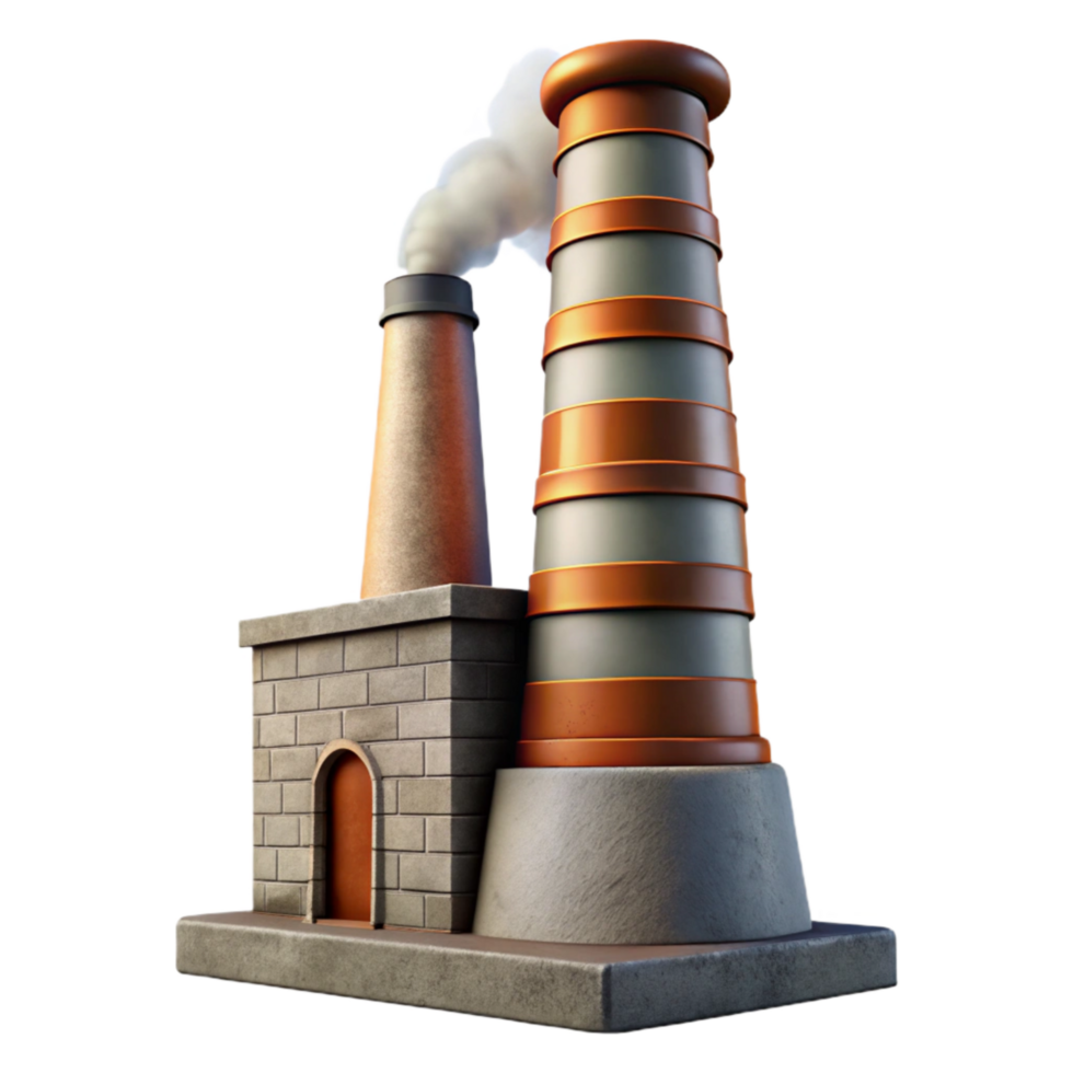 beautiful minimalist Factory Chimney No Smoke Daytime Cutout high resolution png