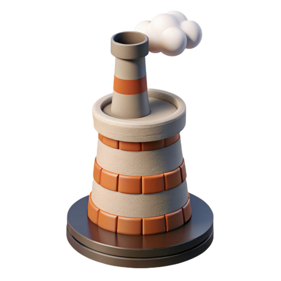 serene traditional Factory Chimney Smoking Top View Cutout professional png