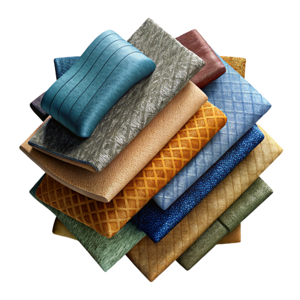 impressive artistic Fabric Swatches Various Textures and Colors Isolated high resolution png