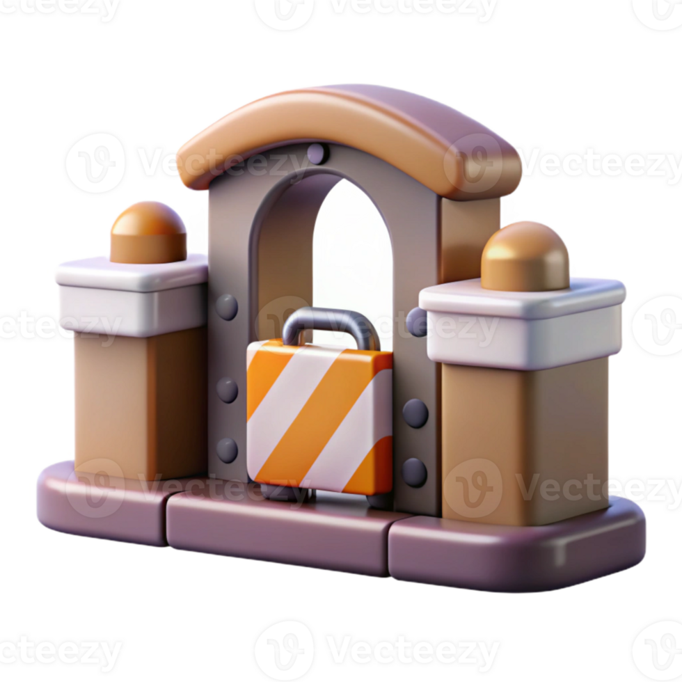 impressive modern Factory Gate Closed Security View Isolated high quality png