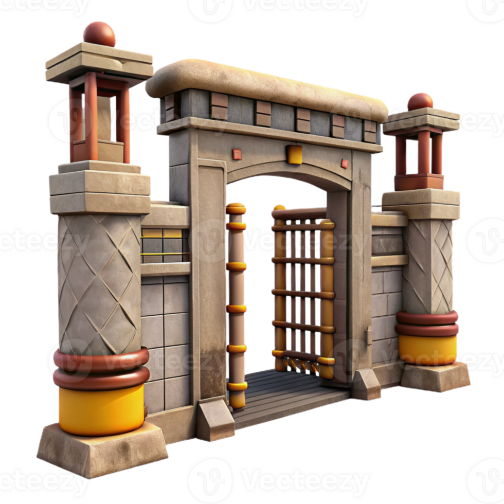 magnificent creative Factory Gate Open Welcome View Isolated 4K png