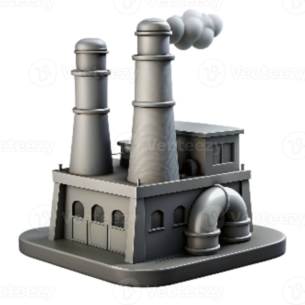 serene classic Factory Smokestack Grey Scale Transparent Background genuine png