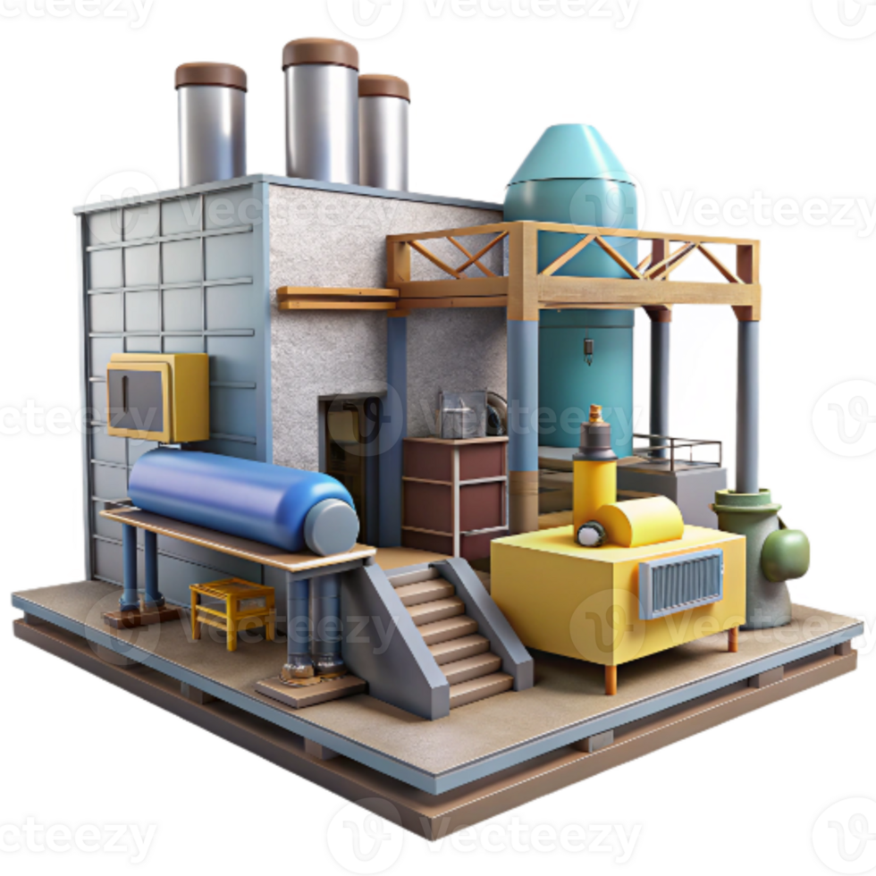 extraordinary abstract Factory Interior with Machinery Isolated high resolution png