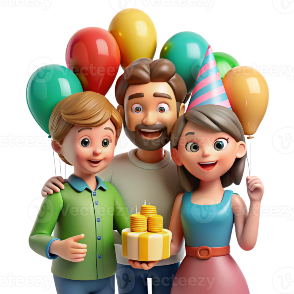 extraordinary rustic Family Celebrating Birthday Cutout genuine png