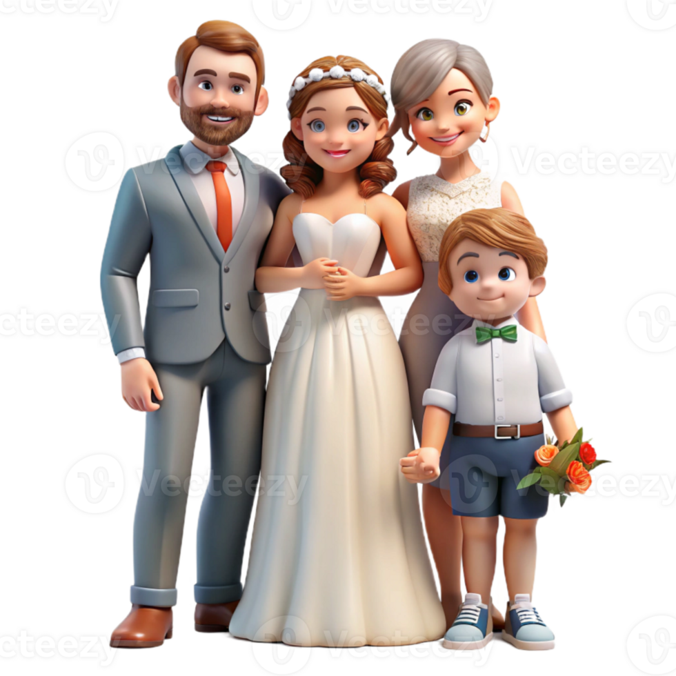 impressive abstract Family Celebrating Wedding Isolated original png