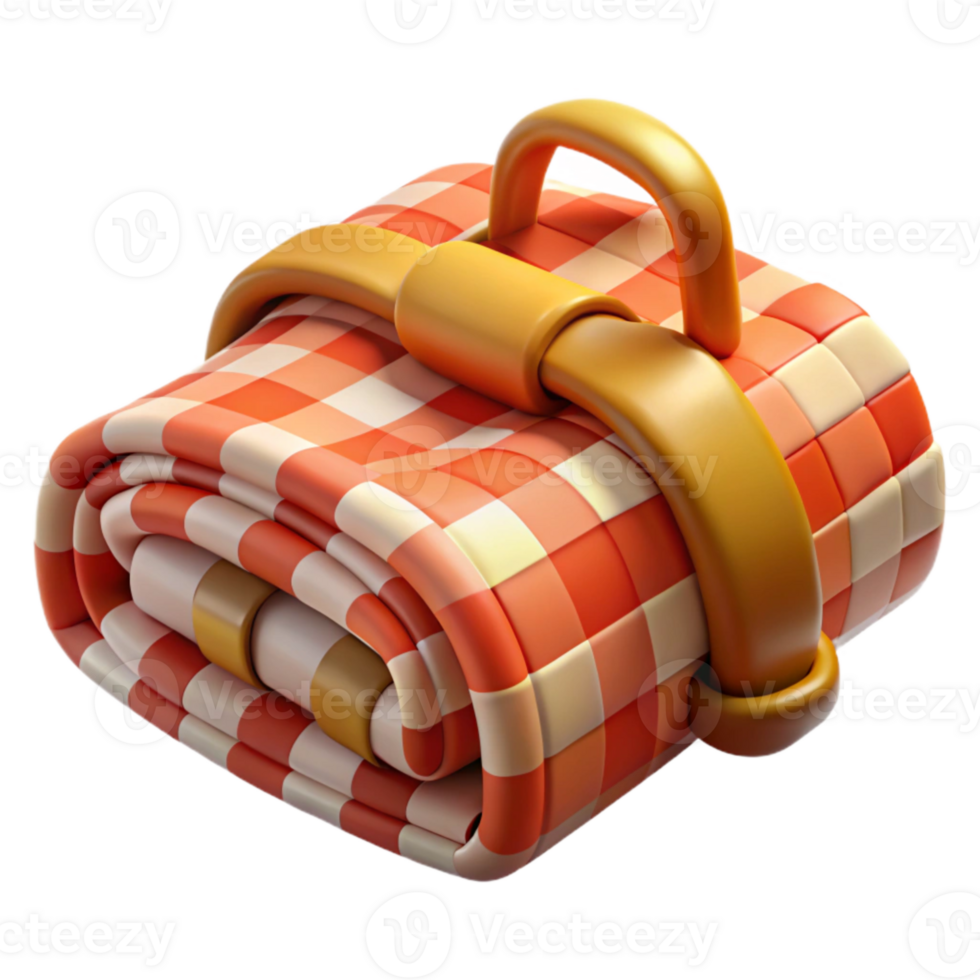 stunning minimalist Family Picnic Blanket Checkered Pattern Isolated professional png