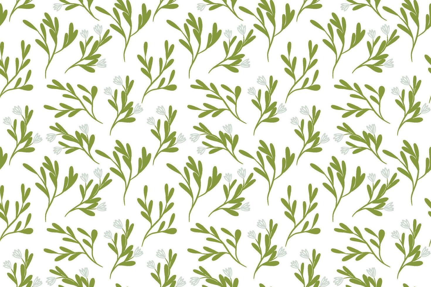 Seamless pattern with hand drawn leaves and blossoms vector