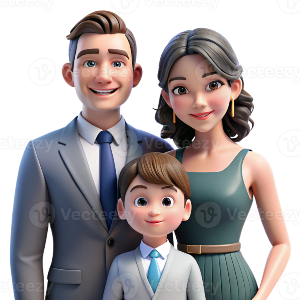 dramatic modern Family Portrait Studio Shot Formal Attire Transparent authentic png