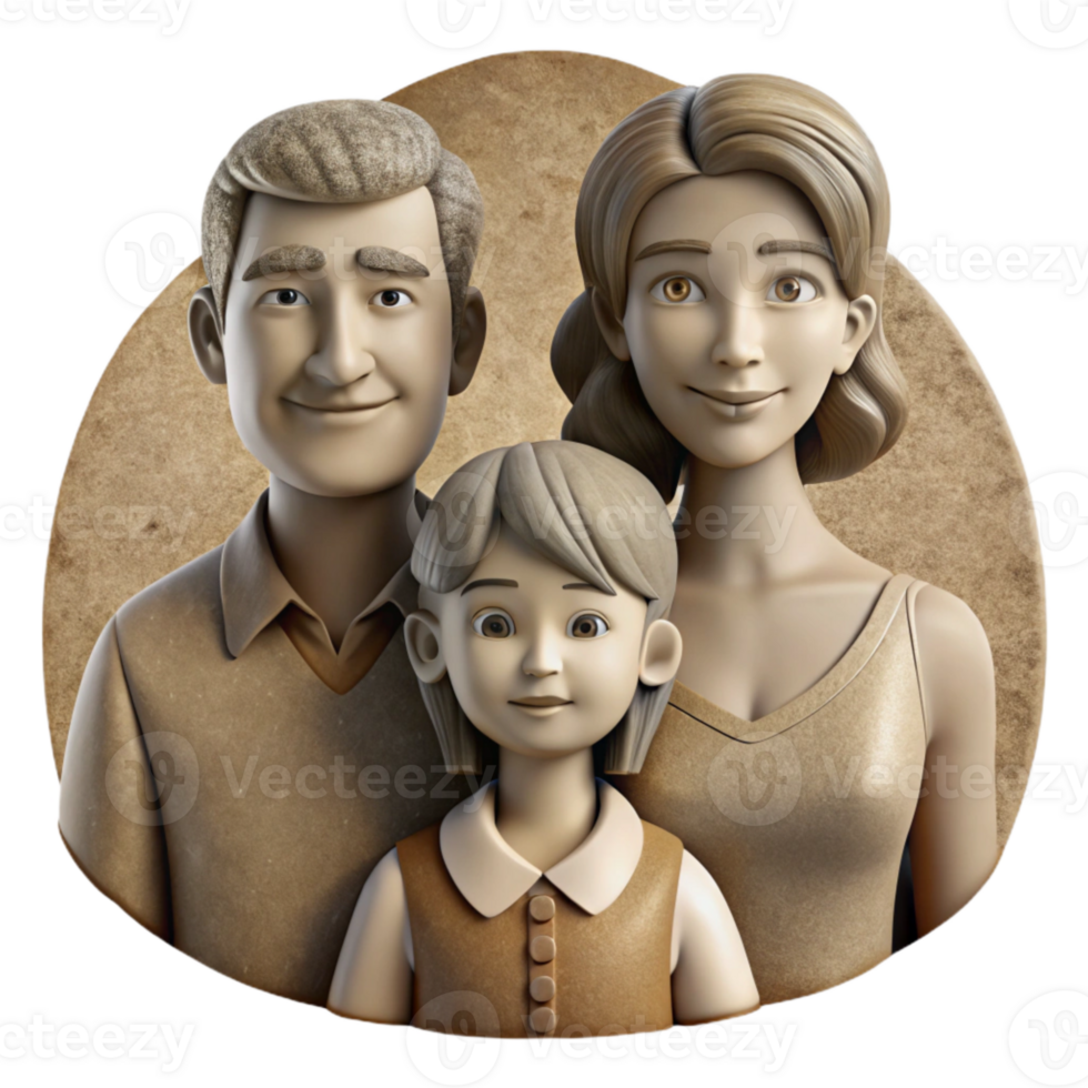 extraordinary modern Family Portrait Vintage Style Sepia Tone Cutout 4K png