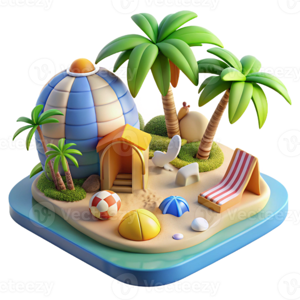 magnificent abstract Family Vacation Beach Scene Sunny Day Cutout professional png