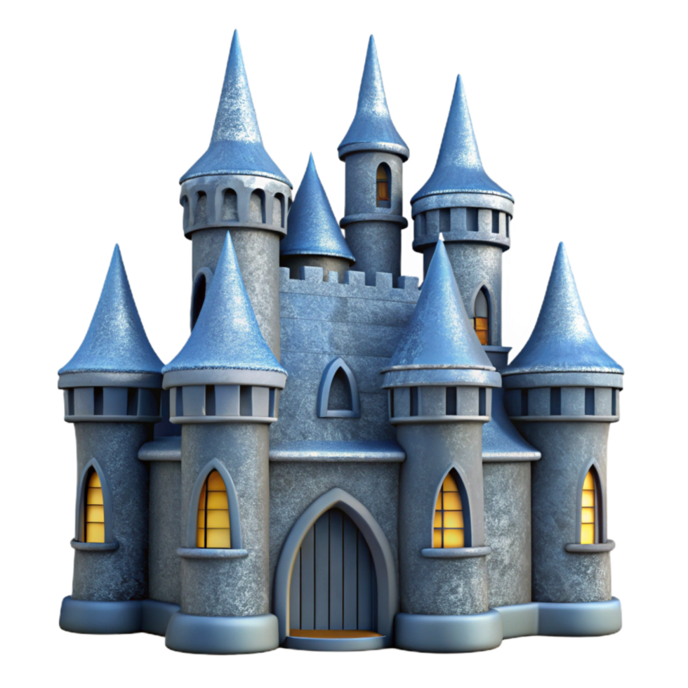 vibrant classic Fantasy Castle Silhouette Isolated Element high resolution png