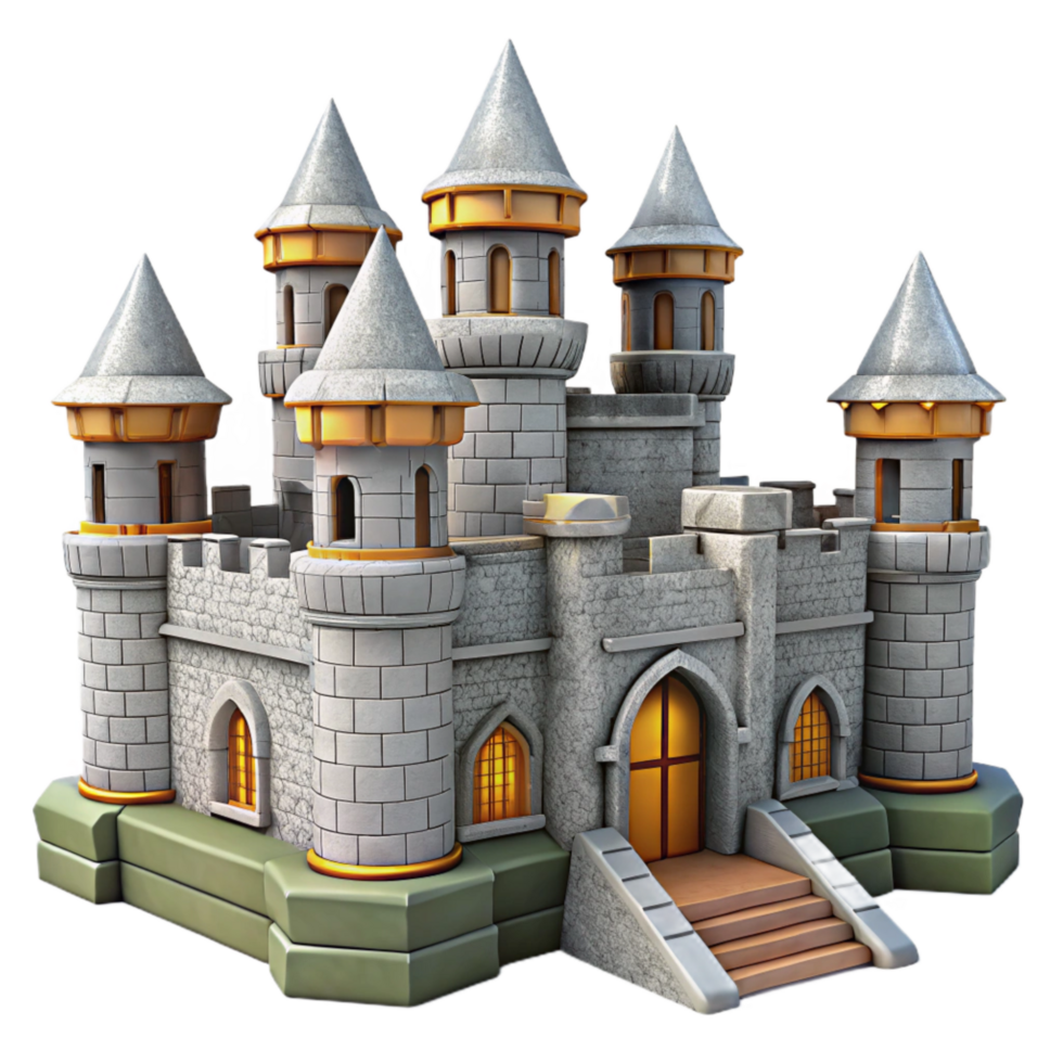 beautiful contemporary Fantasy Castle Stone Walls Transparent Background exclusive png