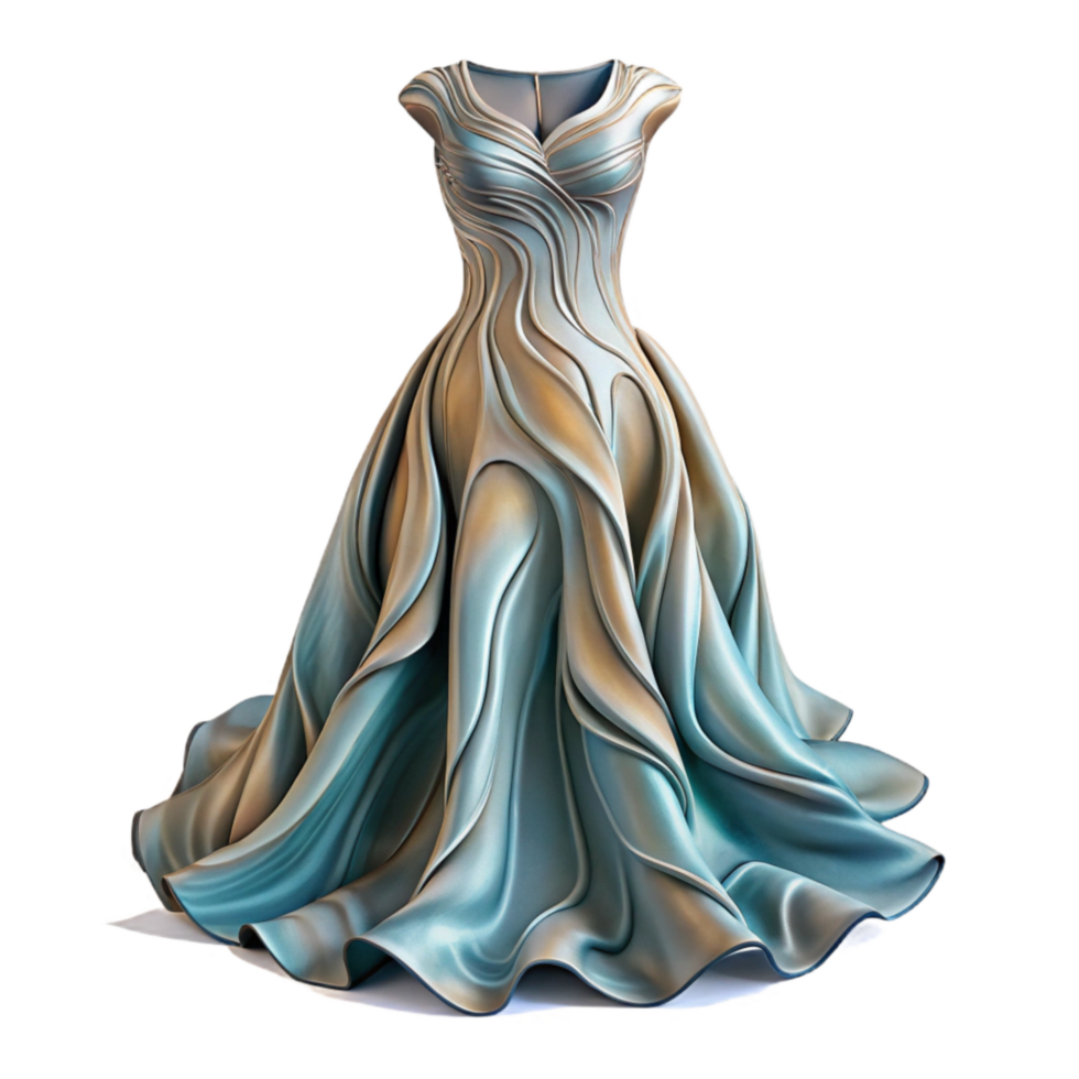 extraordinary vintage Fashion Sketch Dress Design Flowing Lines Isolated professional png