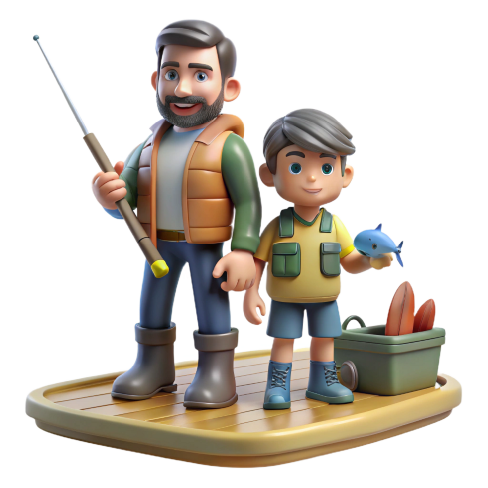 stunning rustic Father and Son Fishing Trip Lake View Transparent high resolution png
