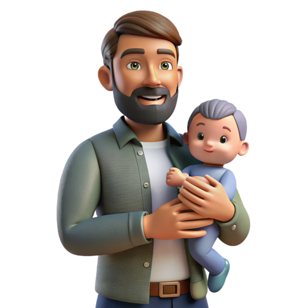 magnificent modern Father Holding Newborn Baby Cutout detailed png