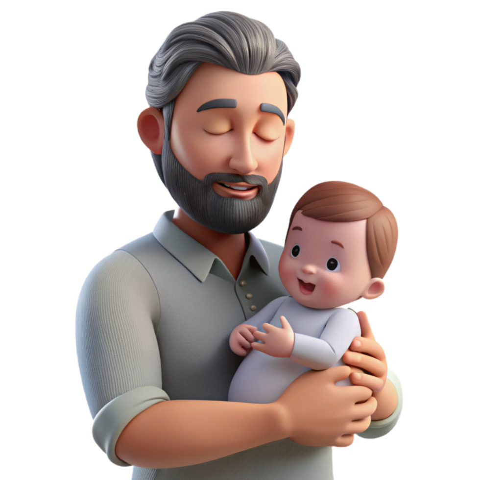 beautiful vintage Father Holding Newborn Baby Cutout 4K png