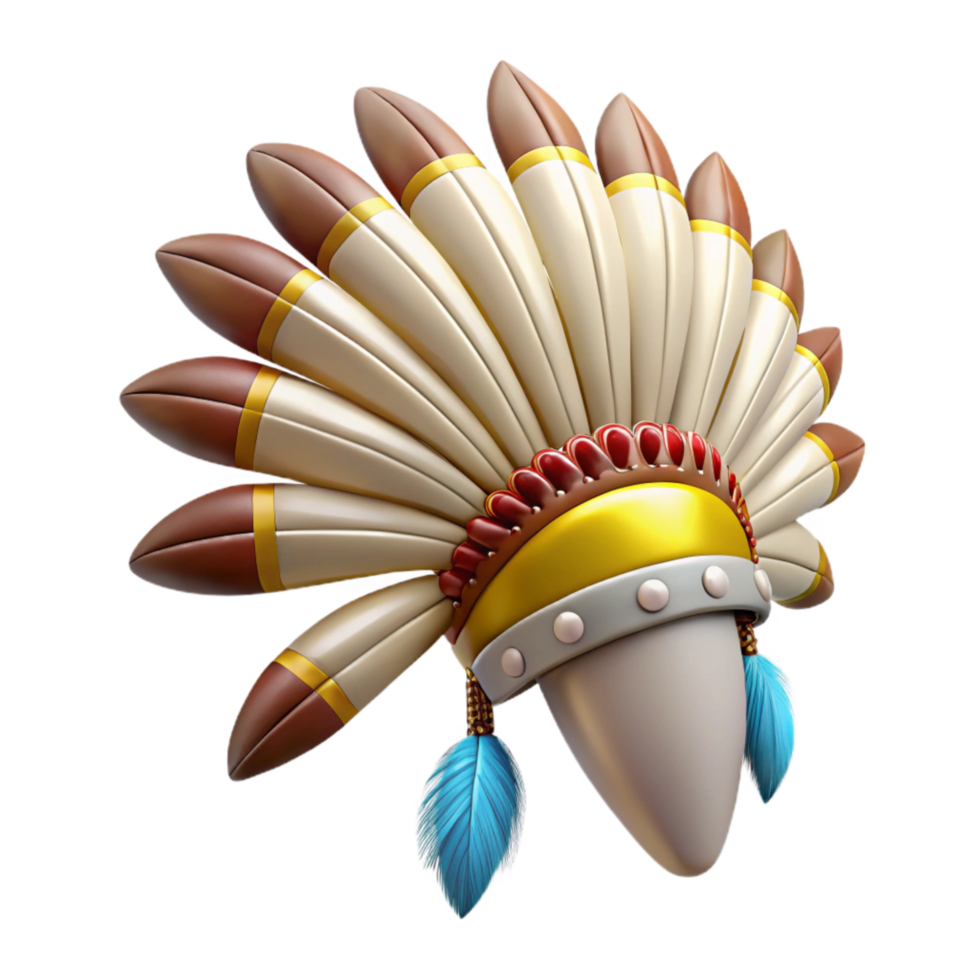 beautiful modern Feathered Headdress Ceremonial Tribal Cutout original png