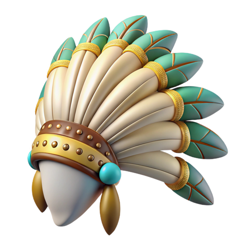 vibrant minimalist Feathered Headdress Ceremonial Tribal Cutout original png
