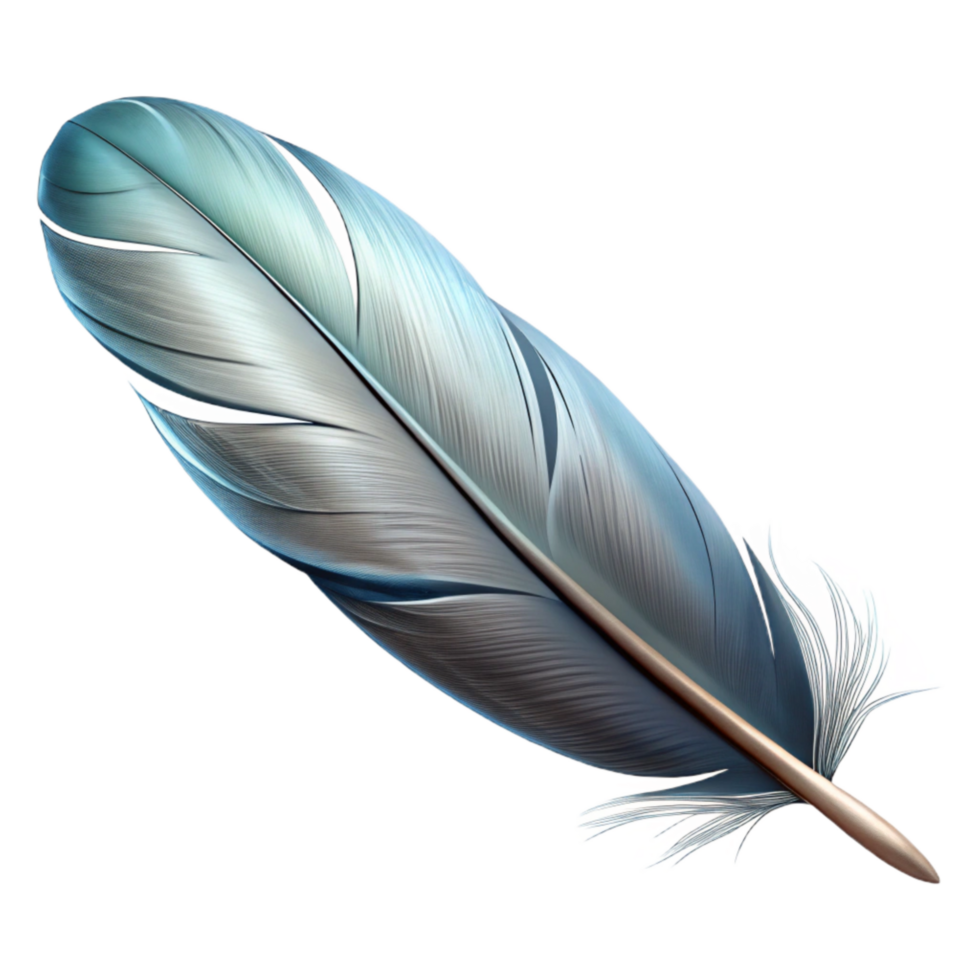 serene traditional Feather Floating in Air Isolated 4K png