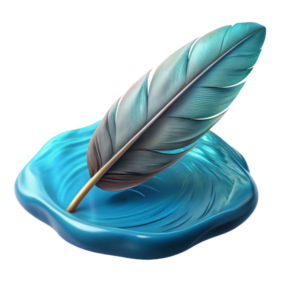 magnificent abstract Feather Floating on Water Isolated genuine png