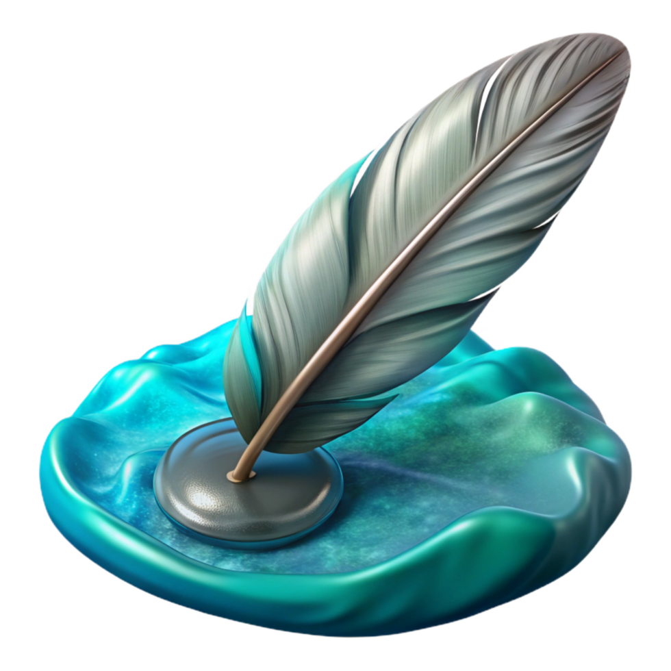 magnificent traditional Feather Floating on Water Isolated detailed png