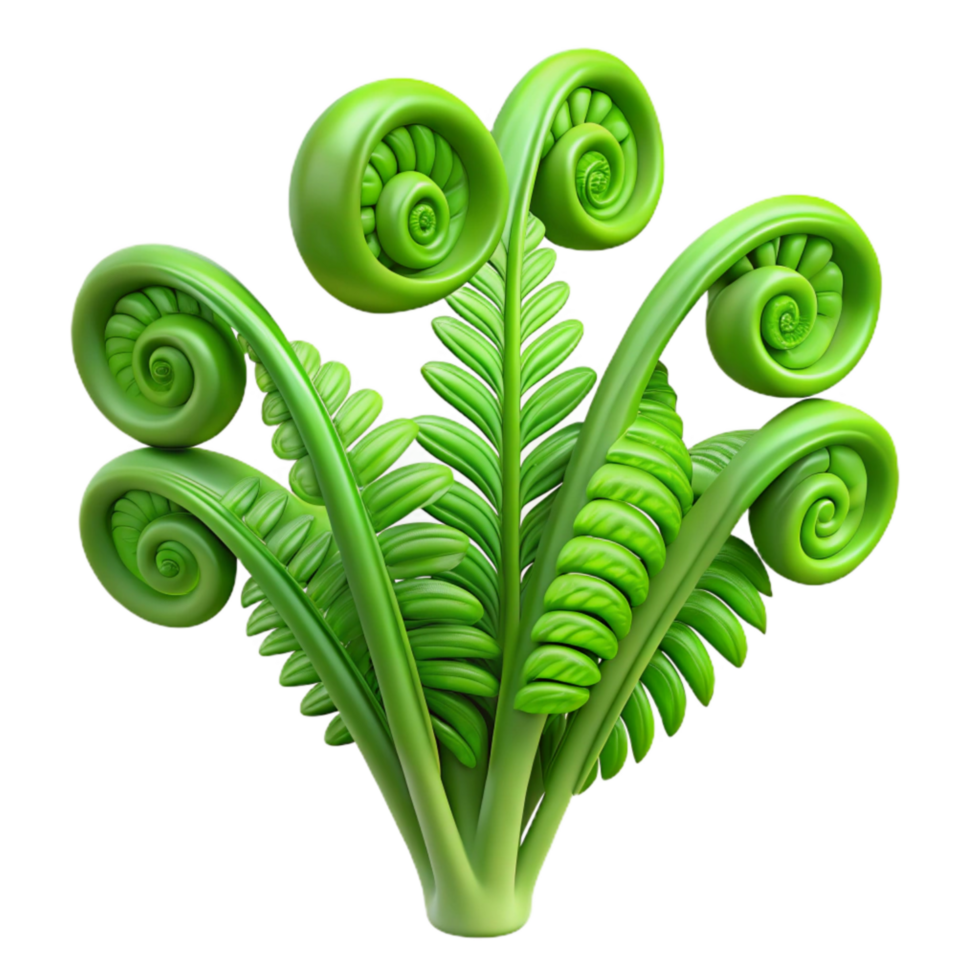 magnificent traditional Fern Fronds Unfurling Green Growth Cutout professional png