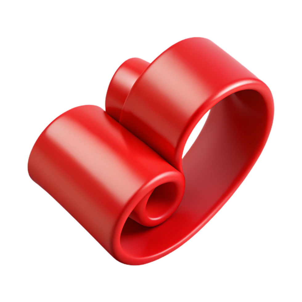 wonderful traditional Festive Ribbon Curled Red and Satin Isolated genuine png