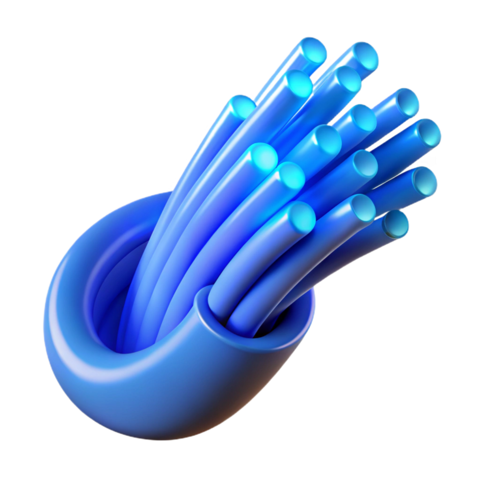 impressive abstract Fiber Optic Cables Glowing White Isolated Element premium png