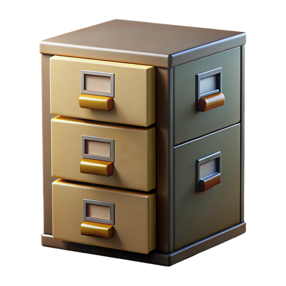 magnificent modern Filing Cabinet with Drawers Open Transparent Background exclusive png