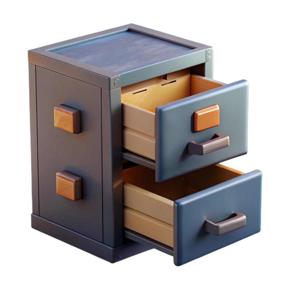 stunning contemporary Filing Cabinet with Drawers Open Transparent Background high resolution png