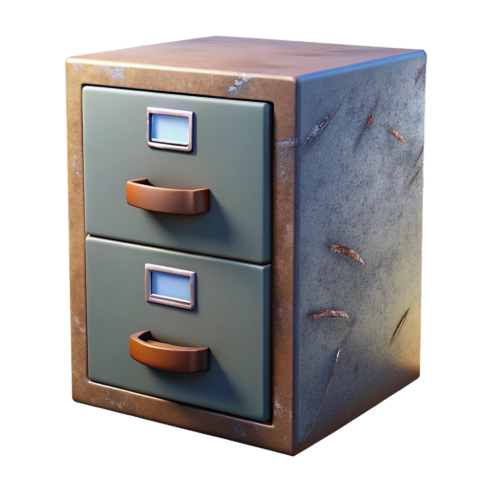 magnificent modern File Cabinet Front View Cutout Element 4K png