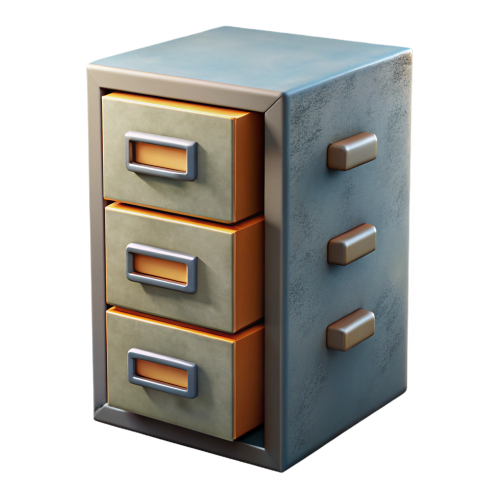 magnificent abstract Filing Cabinet with Drawers Open Transparent Background professional png