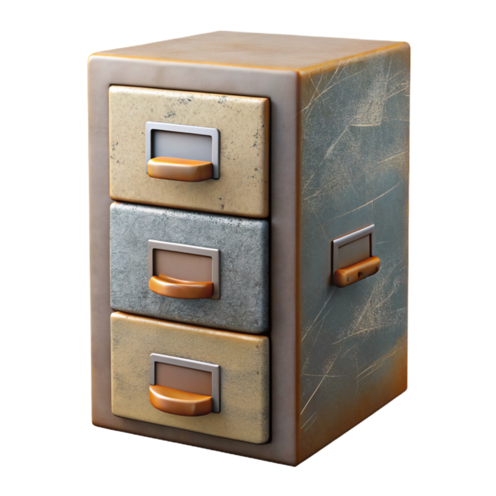 dramatic artistic File Cabinet Front View Cutout Element high quality png