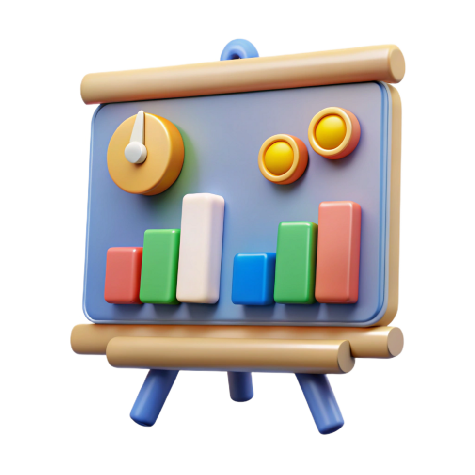 vibrant artistic Financial Charts on Whiteboard Isolated exclusive png