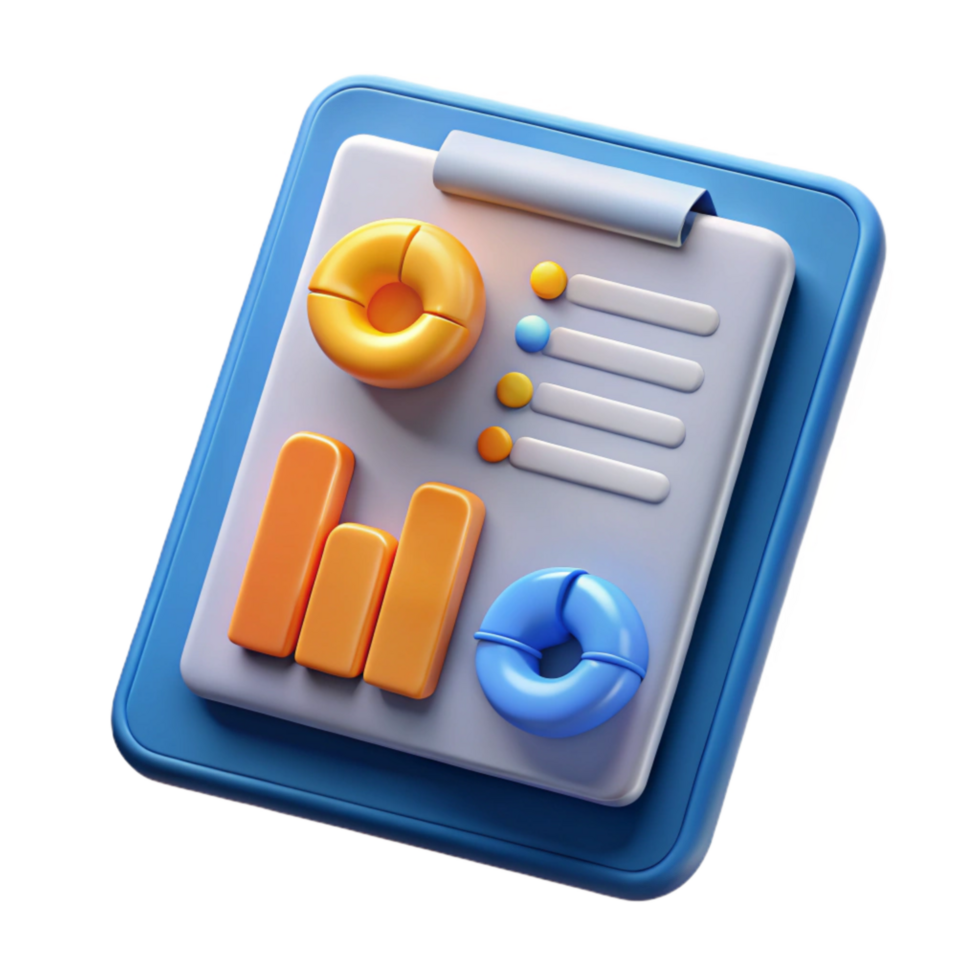 serene modern Financial Report on Tablet Screen Isolated high quality png