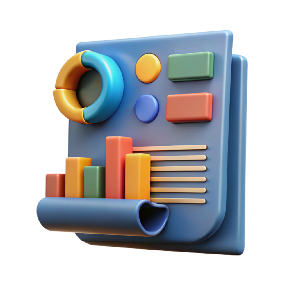 stunning abstract Financial Report with Charts and Graphs Cutout detailed png