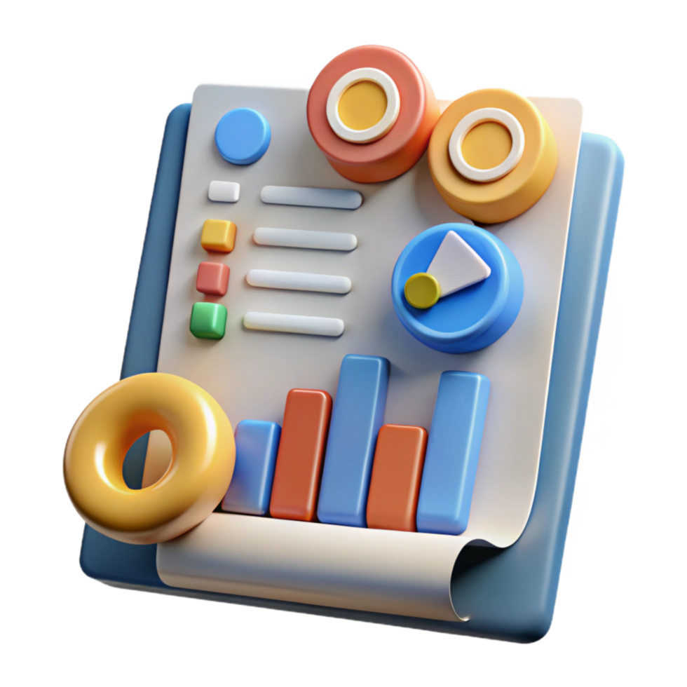 magnificent minimalist Financial Report with Charts and Graphs Cutout premium png