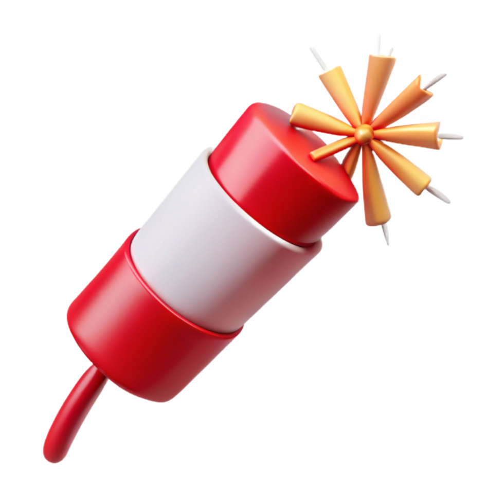 wonderful contemporary Firecracker with Sparks Red and White Cutout premium png