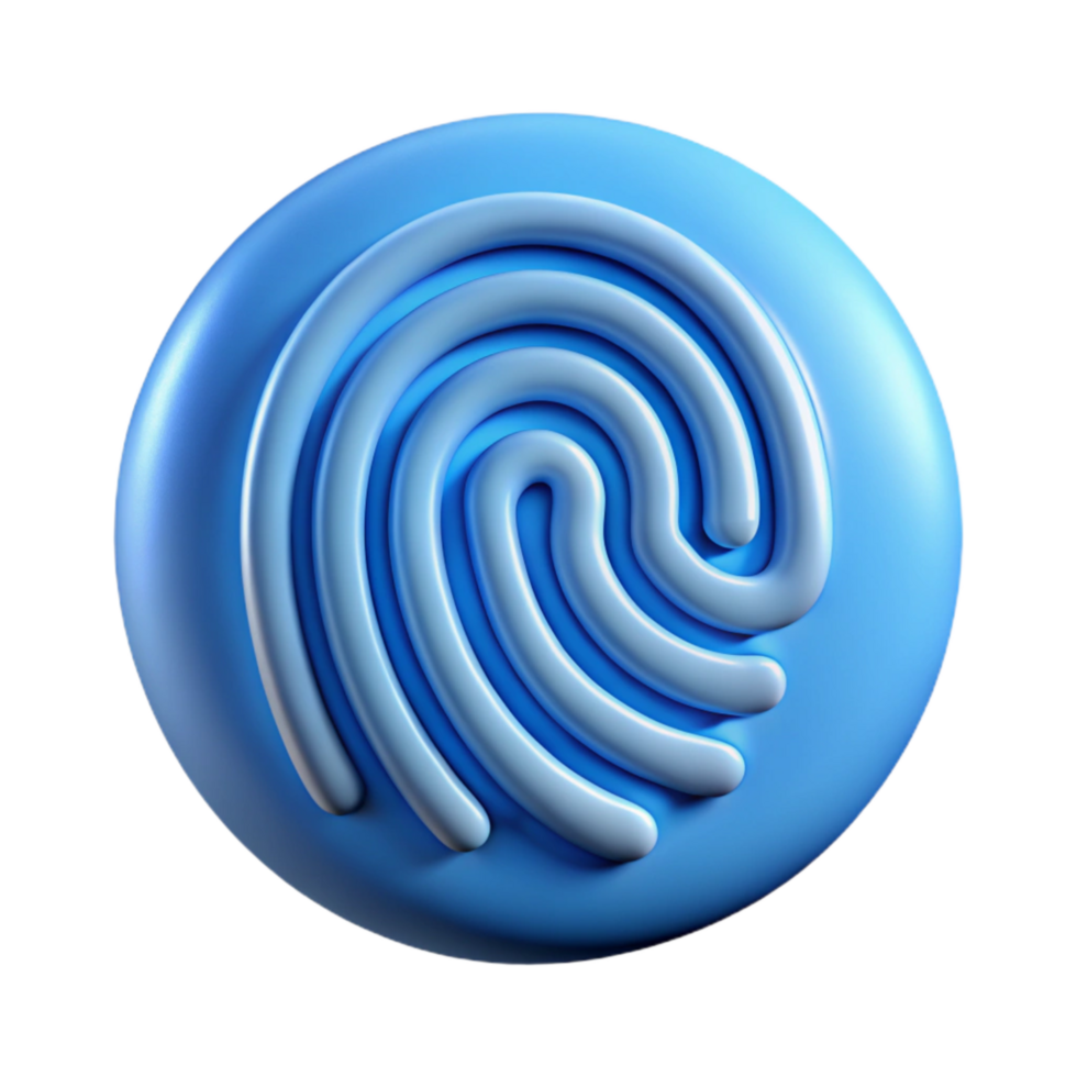 extraordinary modern Fingerprint Scanner Icon Light Blue Detailed Isolated detailed png