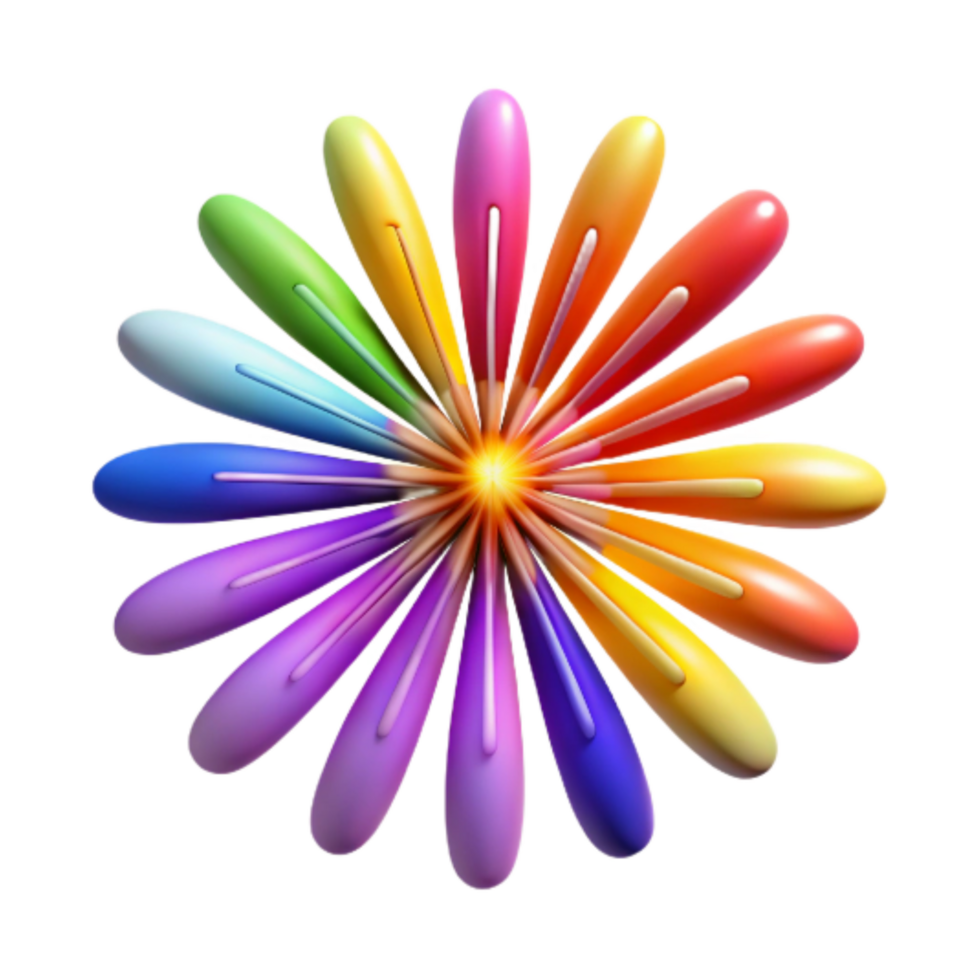vibrant artistic Fireworks Burst Colorful Cutout original png