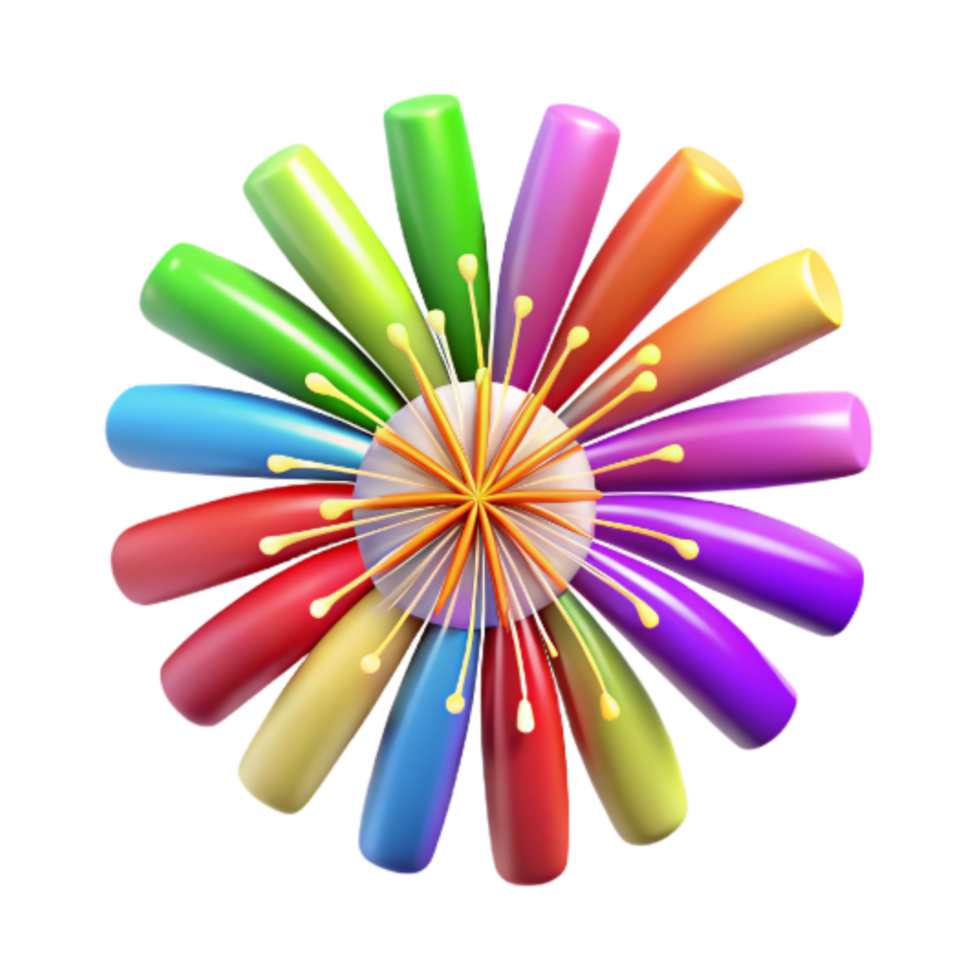 elegant minimalist Fireworks Display Colorful Transparent Background high resolution png