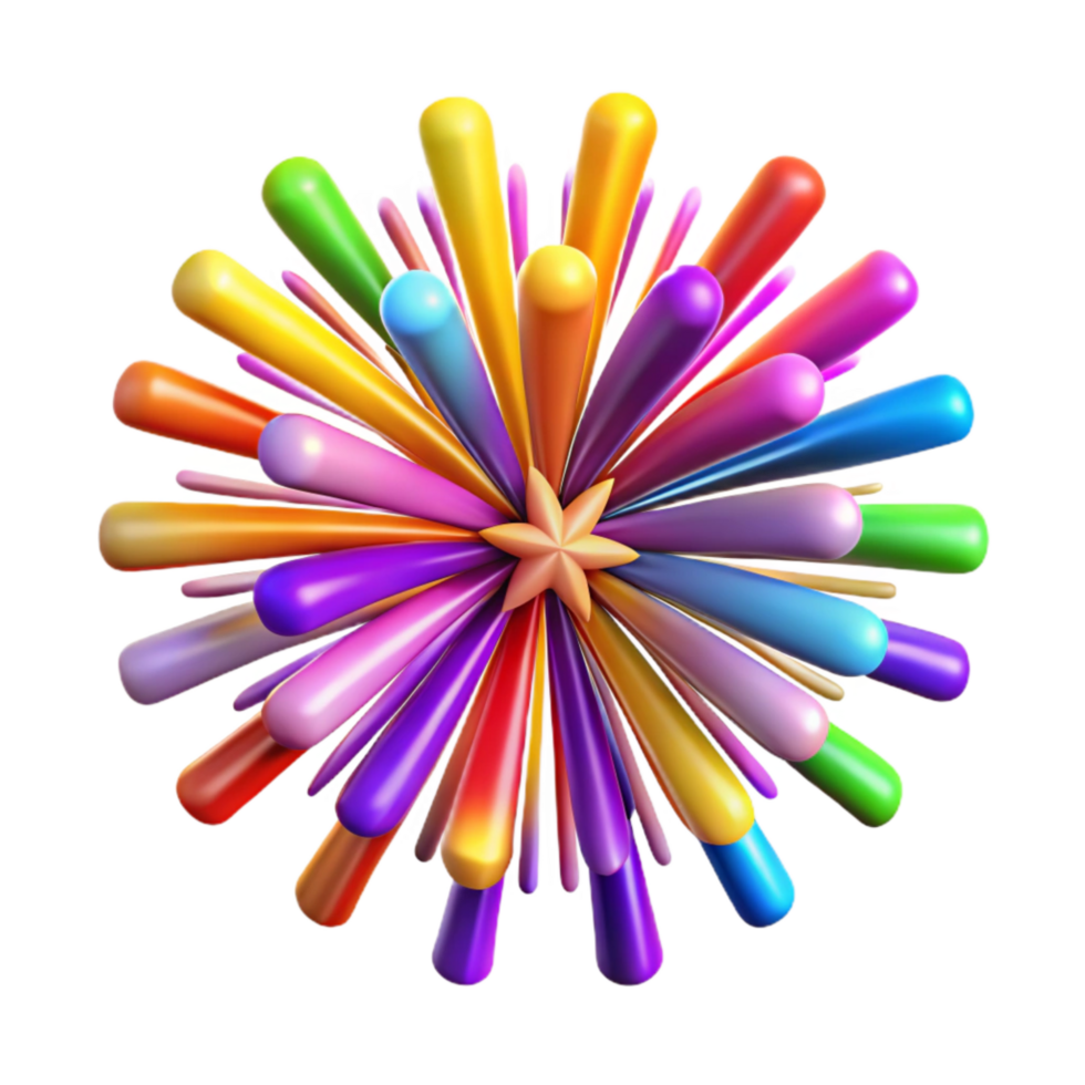 stunning vintage Fireworks Display Colorful Explosions Isolated Element premium png